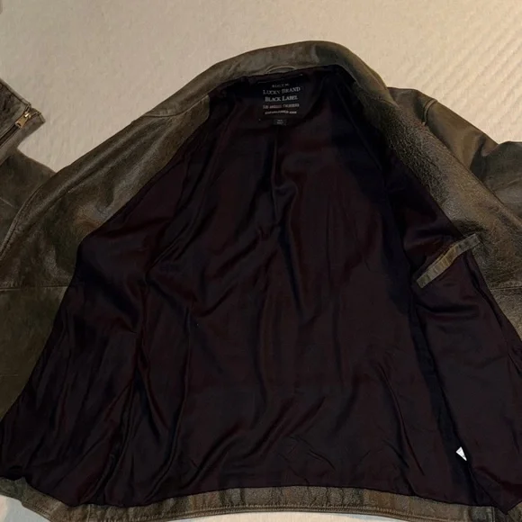 Lucky Brand Men's Dark Brown Leather Jacket